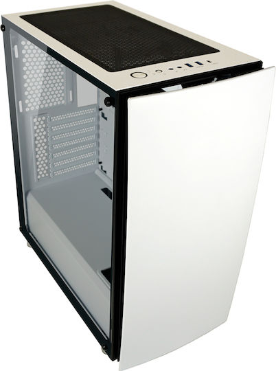 LC-Power Bright Sail X Гейминг Midi Tower Компютърна кутия със страничен прозорец Бял