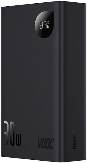 Baseus Adaman2 Power Bank 20000mAh 30W с 2 USB-A порта и USB-C порт Power Delivery / Бързо зареждане 3.0 Черен