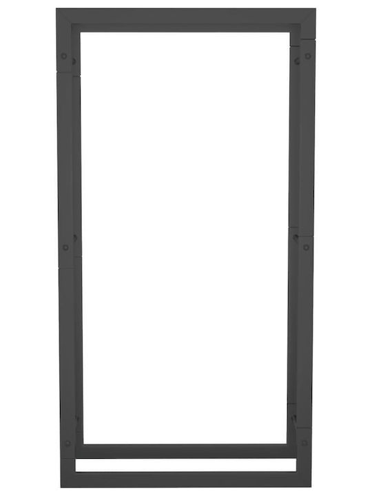 vidaXL Metallic Firewood Shelf 50x28x94cm Black