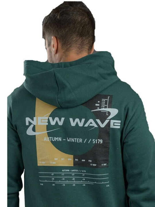 Bluza cu glugă pentru bărbați New Wave 212-08 verde