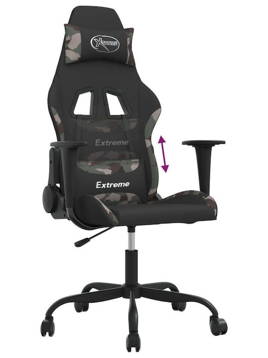vidaXL 3143732 Fabric Gaming Chair with Footrest Black Camo