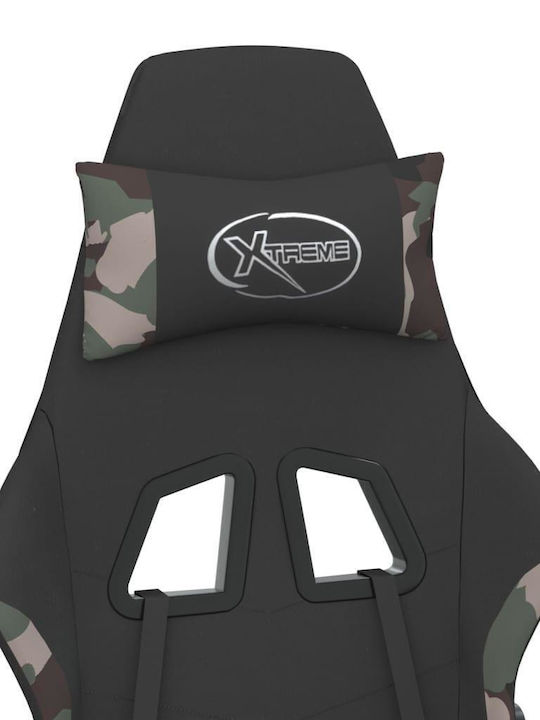 vidaXL 3143732 Fabric Gaming Chair with Footrest Black Camo