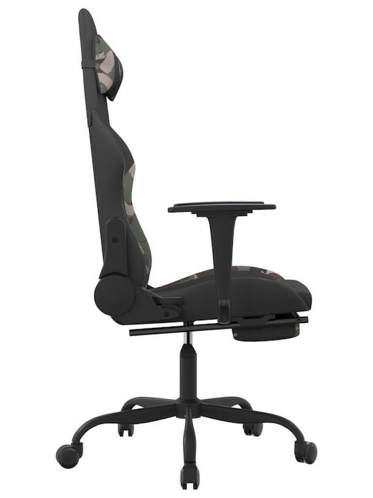vidaXL 3143732 Fabric Gaming Chair with Footrest Black Camo