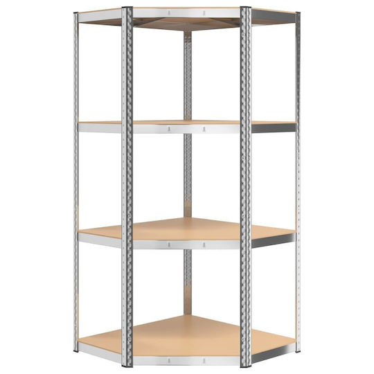 vidaXL Γωνιακή Ραφιέρα Dexion Γαλβανιζέ 75x75x160εκ. με 4 Ράφια Συνολικής Αντοχής 320kg