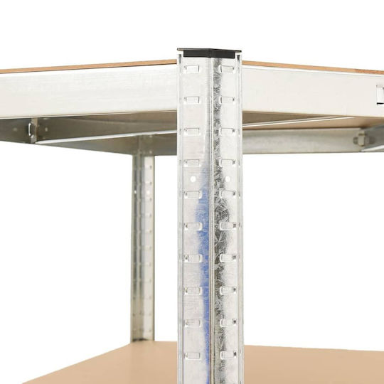 vidaXL Γωνιακή Ραφιέρα Dexion Γαλβανιζέ 75x75x160εκ. με 4 Ράφια Συνολικής Αντοχής 320kg