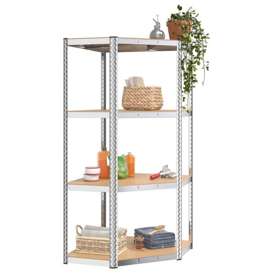 vidaXL Γωνιακή Ραφιέρα Dexion Γαλβανιζέ 75x75x160εκ. με 4 Ράφια Συνολικής Αντοχής 320kg
