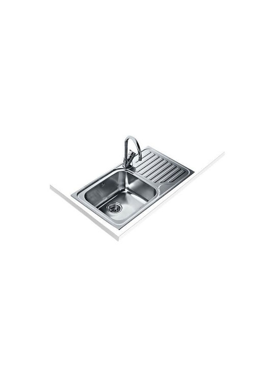 Teka Classic Max 1B 1D Aριστερός Ένθετος Νεροχύτης Inox Σατινέ Μ86xΠ50cm Ασημί