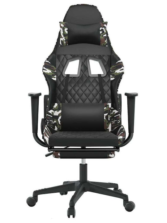 vidaXL 3143774 Καρέκλα Gaming Δερματίνης με Υποπόδιο Μαύρο/Παραλλαγή