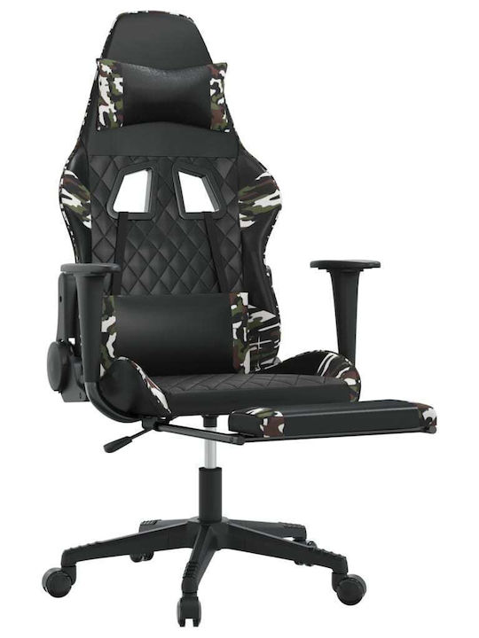 vidaXL 3143774 Καρέκλα Gaming Δερματίνης με Υποπόδιο Μαύρο/Παραλλαγή