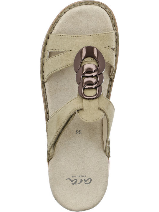 Anatomic Women's Leather Platform Wedge Sandals Beige