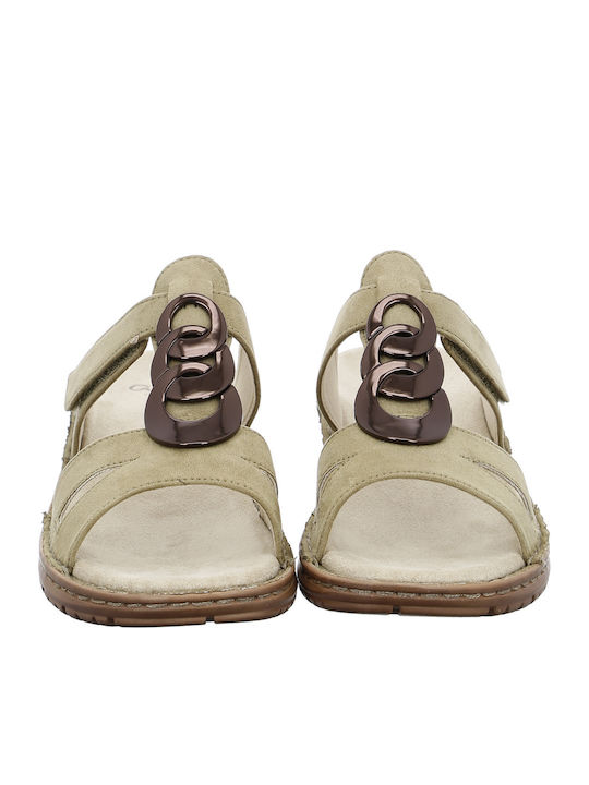 Anatomic Women's Leather Platform Wedge Sandals Beige