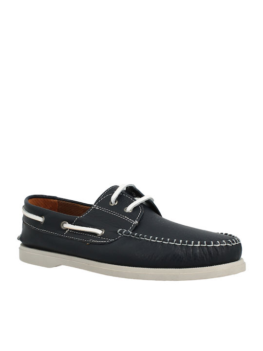 23.12 Men's Leather Boat Shoes Blue