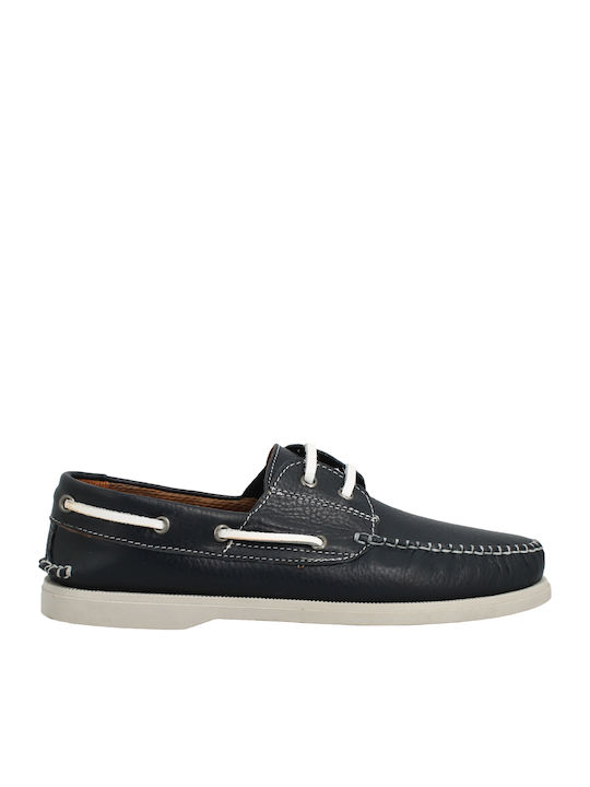 23.12 Men's Leather Boat Shoes Blue