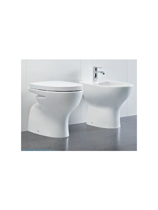 Sanitana Pop Toaletă De Podea Partea De Jos Toaletă Cu Sistem De Descărcare Cu Capac Thermodur Albă Sanitana Pop Toaletă De Podea Partea De Jos Toaletă Cu Sistem De Descărcare Cu Capac Thermodur Albă