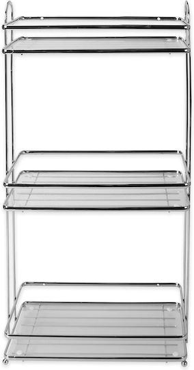 General Trade Metallic Wall-Mounted Bathroom Shelf with 3 Tiers 28.5x15x59cm