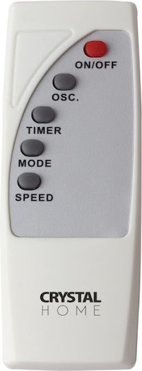 Crystal Home Air Metal Control Touch Ανεμιστήρας Ορθοστάτης 60W Διαμέτρου 35cm με Τηλεχειριστήριο Ασημί