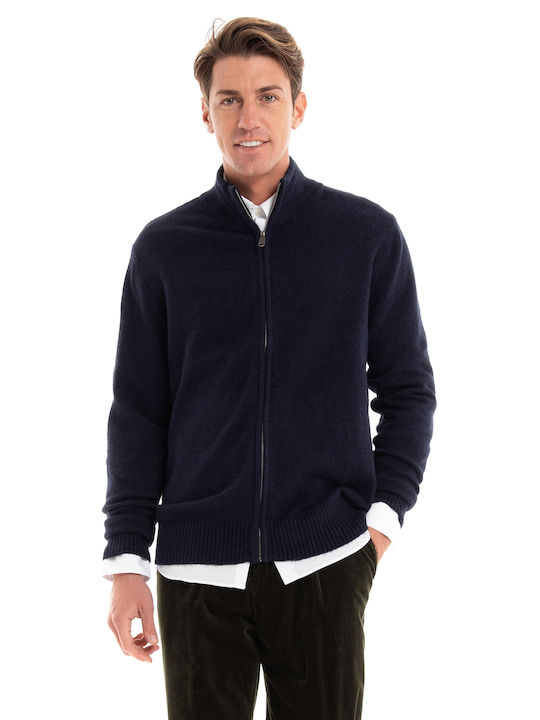 Jack & Jones Men's Cardigan with Zipper Navy Blue