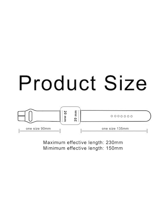 Sonique Sport Strap Silicone Black / Blue (Universal 20mm)