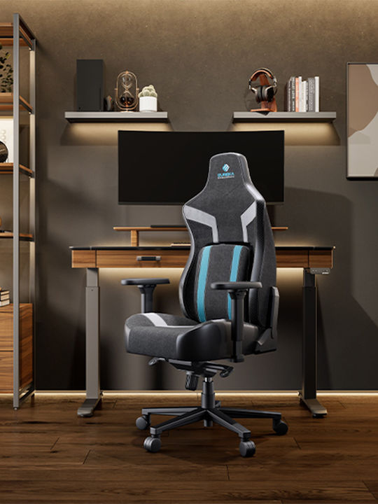Eureka Ergonomic Python II GC-08 Υφασμάτινη Καρέκλα Gaming με Ρυθμιζόμενα Μπράτσα Μπλε