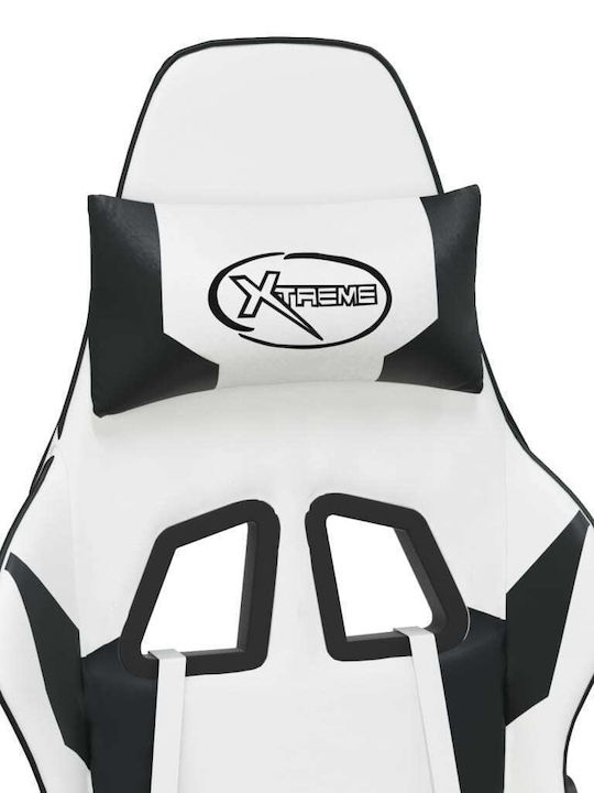 vidaXL 3143709 Геймърски стол Бяло/черно