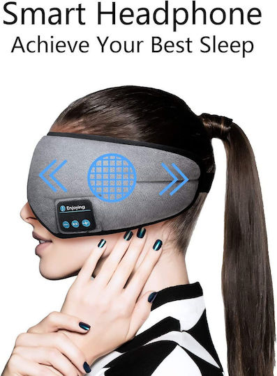 HR-01 Μάσκα Ύπνου Πολυεστερική με Bluetooth Ακουστικά Γκρι