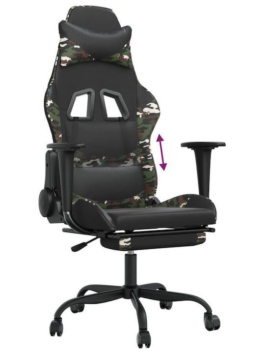 vidaXL 3143664 Artificial Leather Gaming Chair with Footrest Black / Camo