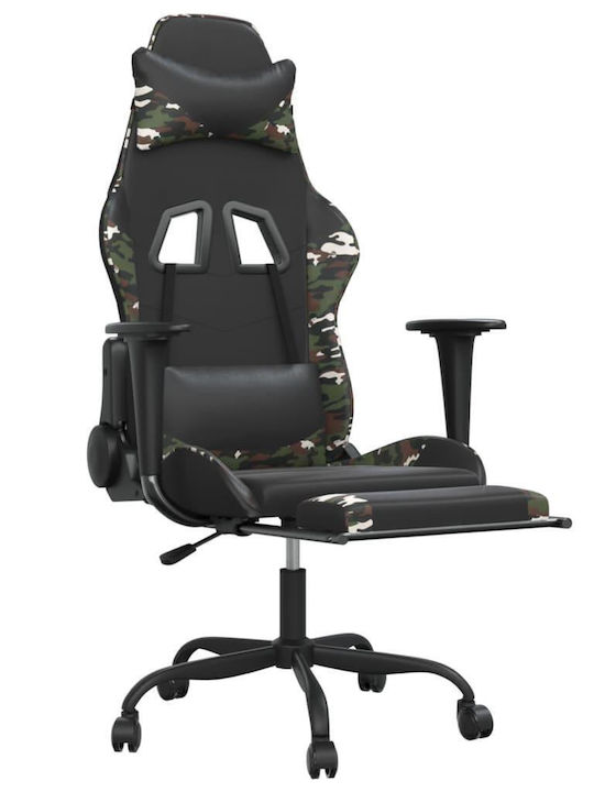 vidaXL 3143664 Artificial Leather Gaming Chair with Footrest Black / Camo