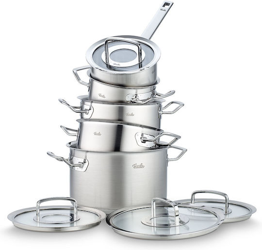 Fissler Original-Profi Σετ Μαγειρικά Σκεύη από Ανοξείδωτο Ατσάλι Ασημί 9τμχ