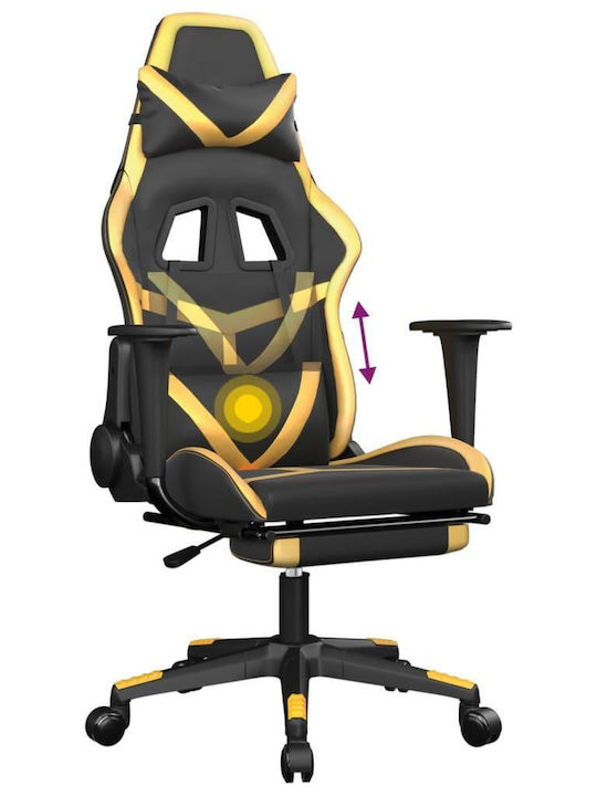 vidaXL 345436 Artificial Leather Gaming Chair with Footrest Black / Gold