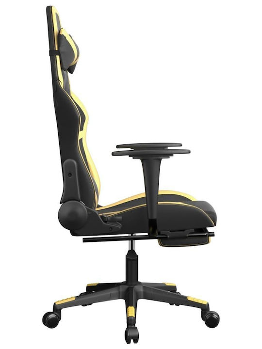 vidaXL 345436 Artificial Leather Gaming Chair with Footrest Black / Gold