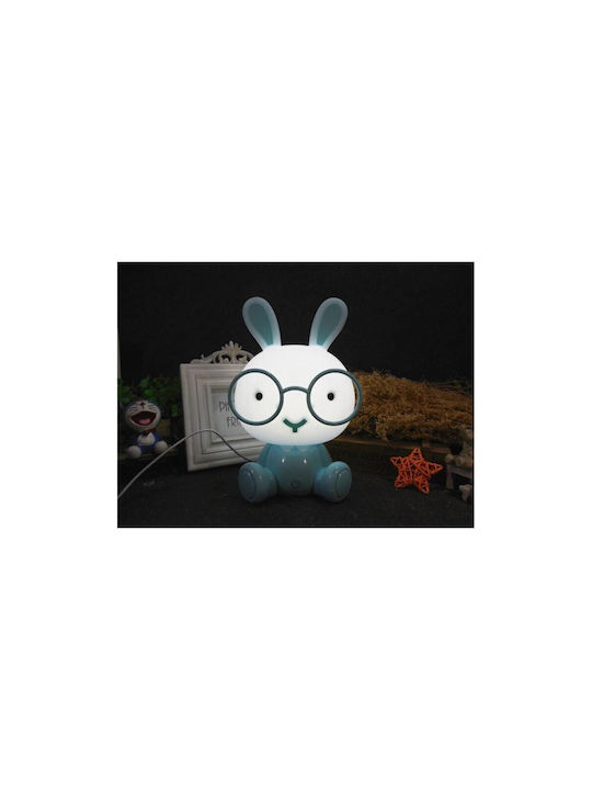 Led Kids Decorative Lamp Bunny Blue 15x15x25εκ.