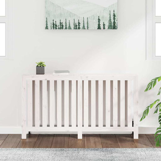 vidaXL Husă Pentru Radiator Din Lemn Masiv Alb 153x19x84cm