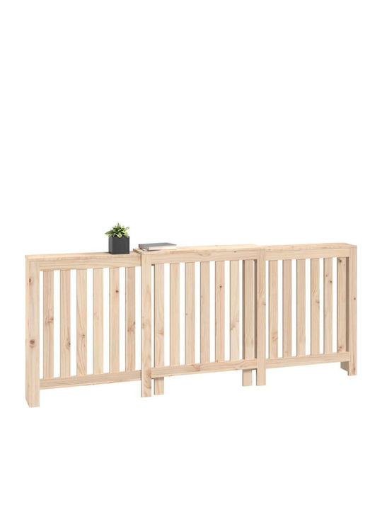 vidaXL Калориферен Капак от Масивно Дърво Кафяв 210x21x85см