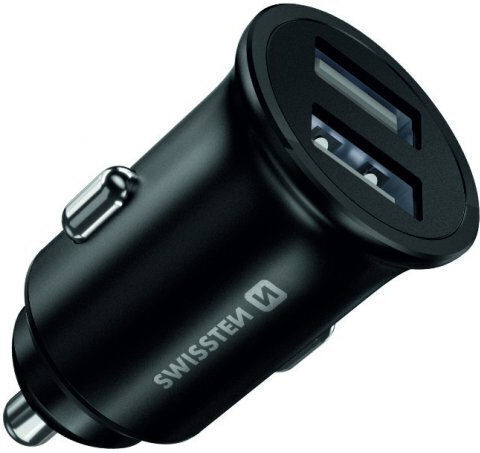 Swissten Car Charger Black Total Intensity 4.8A with Ports: 2xUSB