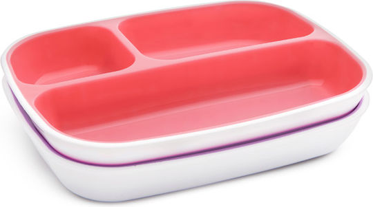 Munchkin Children's Food Plate Splash from Plastic Pink-Purple 2 Pieces