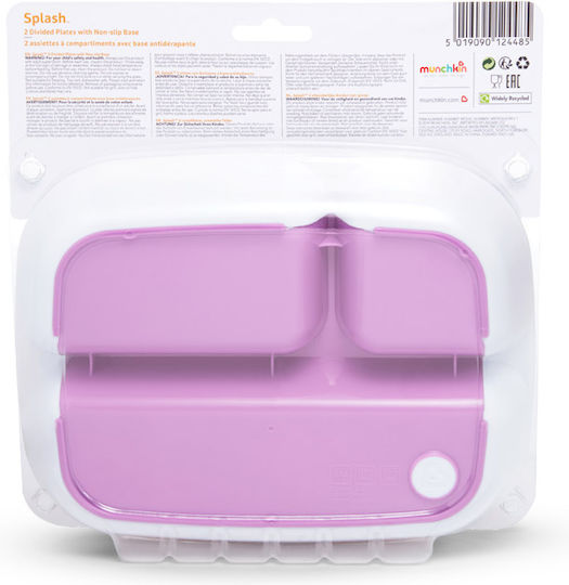 Munchkin Children's Food Plate Splash from Plastic Pink-Purple 2 Pieces