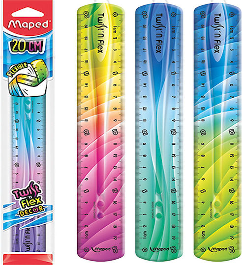 Maped Ruler Plastic 20cm Petrol Blue Twist ‘n Flex