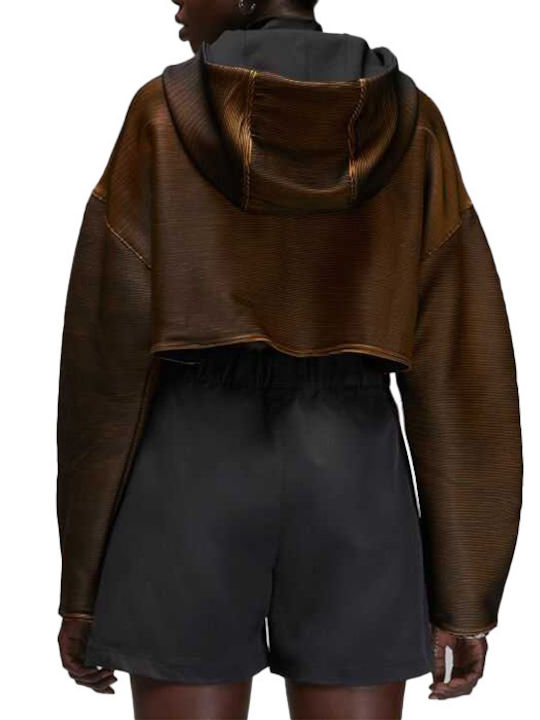 Nike Women's Cropped Hooded Cardigan Brown