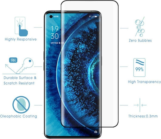 Oppo 3D Tempered Glass Μαύρο (Oppo Find X2 Pro)