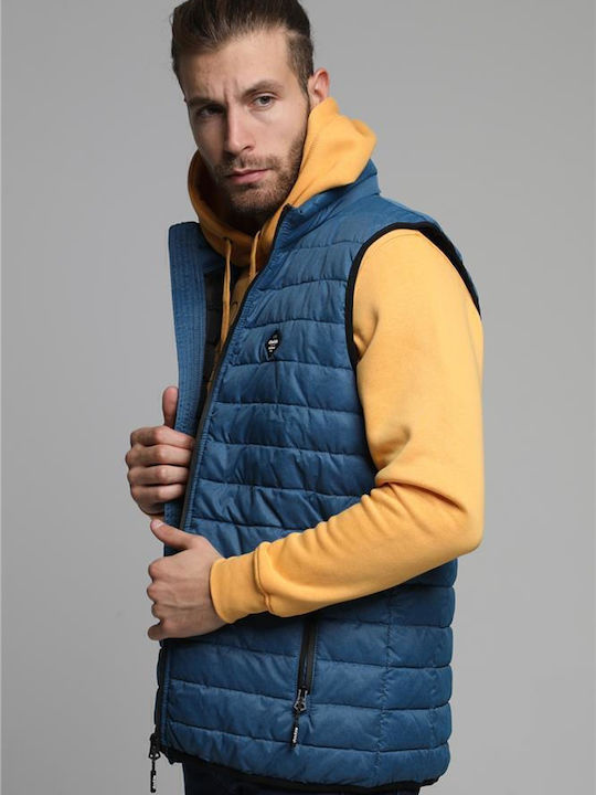 Sleeveless Jacket Puffer Blue