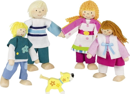 Goki Familie Set păpuși din lemn pentru căsuță de păpuși