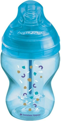 Tommee Tippee Plastikflasche Advanced Anti-Colic Gegen Koliken mit Silikonsauger für 0+, 0+ m, Monate Blue 260ml 1Stück