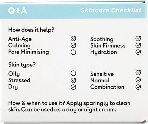 Q+A Natural Skincare Snow Algae Cream Face Day 50gr