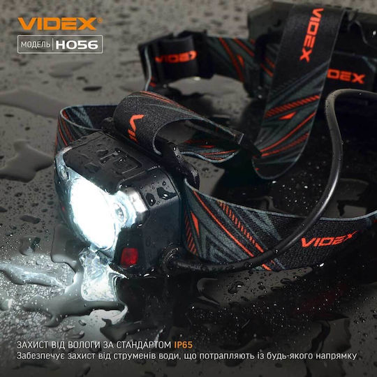 Videx Επαναφορτιζόμενος Φακός Κεφαλής LED IP68 με Μέγιστη Φωτεινότητα 1400lm Videx