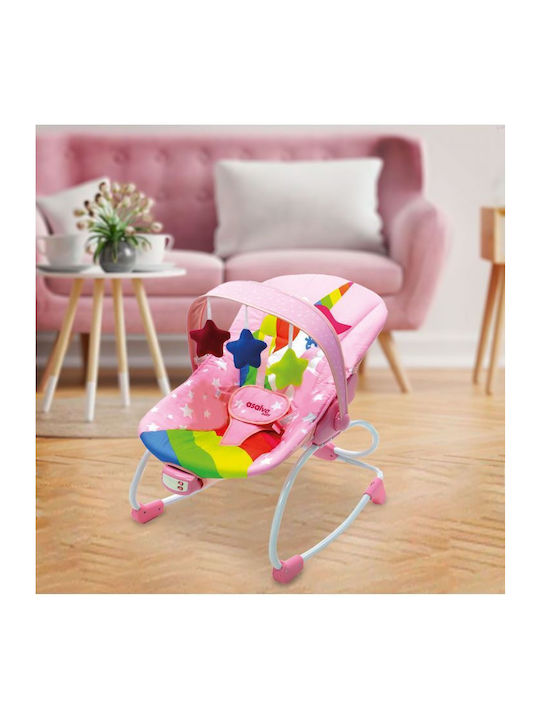 Asalvo Elektrisch Baby Relax Evolutive mit Musik und Vibration Unicorn Pink für Kind bis 9kg