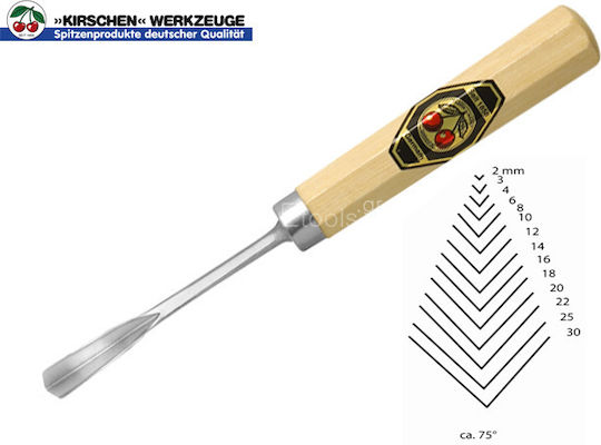 Kirschen Wood Chisel Spoon-shaped with Hollow Cut 6mm Set Hollow / Type V Chisels 6mm