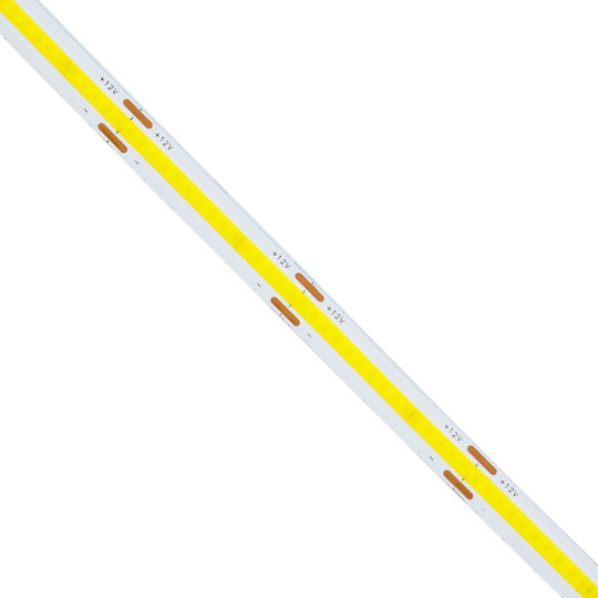 GloboStar Ταινία LED 12V Φυσικό Λευκό Φως 5m Τύπου COB με Τροφοδοτικό