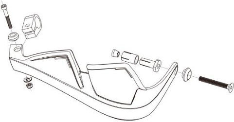 Polisport Προστατευτικές Χούφτες Μηχανής Evolution Integral 22mm σε Πορτοκαλί χρώμα