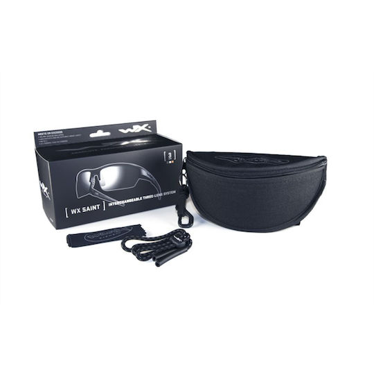 Wiley X Shooting Glasses WX Saint Set of 3 Lenses with Anti-Glare Protection & Anti-Scratch Coating Black