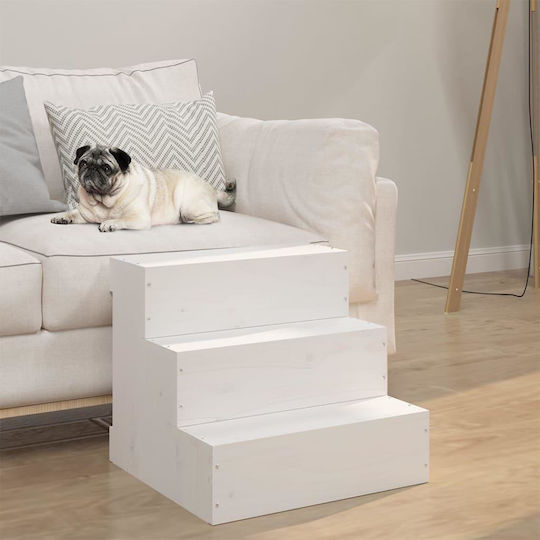 vidaXL Car Steps for Dog 40x37.5x35cm White